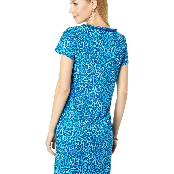 LILLY PULITZER: Etta V-Neck Dress; Oyster Bay Navy My Favorite Spo… - Picture 5 of 7